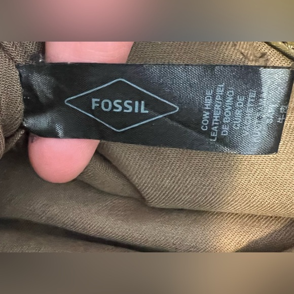 Fossil Emma Shopper Green Pastures Olive Green Leather Tote - Picture 11 of 16